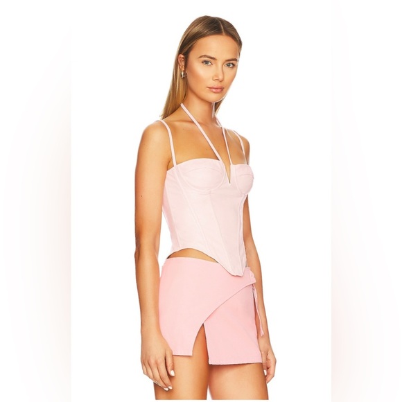 NEW Miaou Aphex Faux Leather Corset Top in Rose Pink NWT SZ XL - Picture 3 of 6